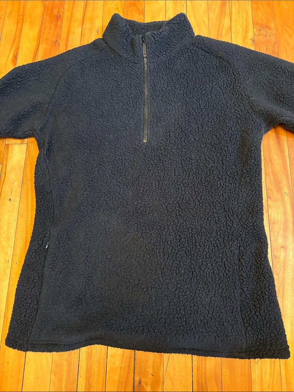 WOLFE CO APPAREL Black Kitimat Half Zip Sherpa Pullover - Men's Large